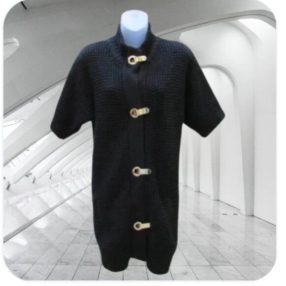 Michael Kors long cardigan with gold hardware- medium - Picture 1 of 5